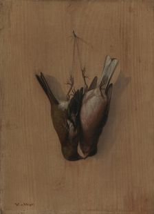 Two Hung Chaffinches, 1852. Creator: Wilhelm von Wright