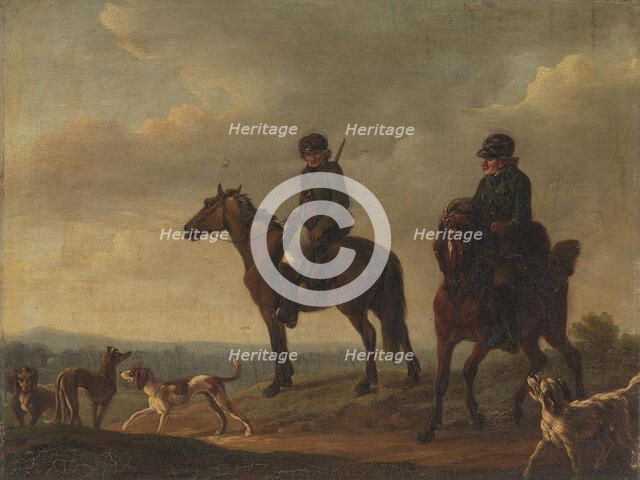 Two hunters on horseback, 1792-1831. Creator: Christian David Gebauer.