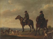 Two hunters on horseback, 1792-1831. Creator: Christian David Gebauer