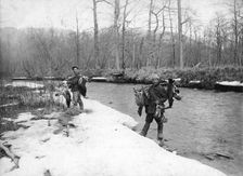 Two hunters with killed birds, 1910-1929. Creator: Ivan Emelianovich Larin