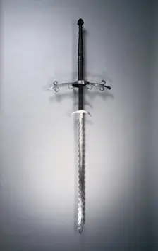 Two-Handed Sword with Flamboyant Blade, 1550-1600. Creator: Unknown