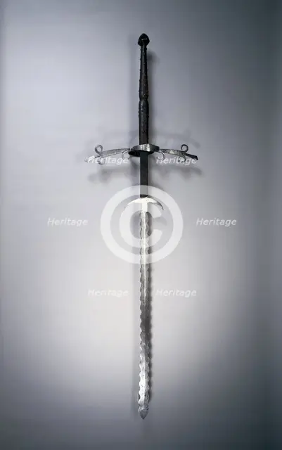 Two-Handed Sword with Flamboyant Blade, 1550-1600. Creator: Unknown.