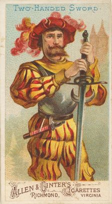 Two-handed Sword, from the Arms of All Nations series (N3) for Allen & Ginter Cigarettes B..., 1887. Creator: Allen & Ginter
