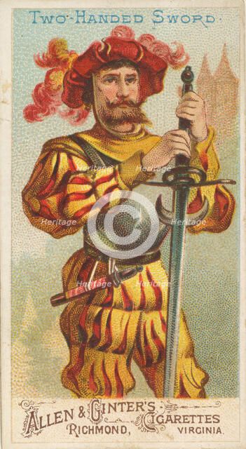 Two-handed Sword, from the Arms of All Nations series (N3) for Allen & Ginter Cigarettes B..., 1887. Creator: Allen & Ginter.