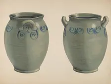 Two-Handled Crock, c. 1936. Creator: Fred Weiss