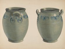 Two-Handled Crock, c. 1936. Creator: Fred Weiss