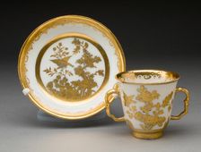 Two-handled Cup and Saucer, Meissen, 1720/25. Creator: Meissen Porcelain