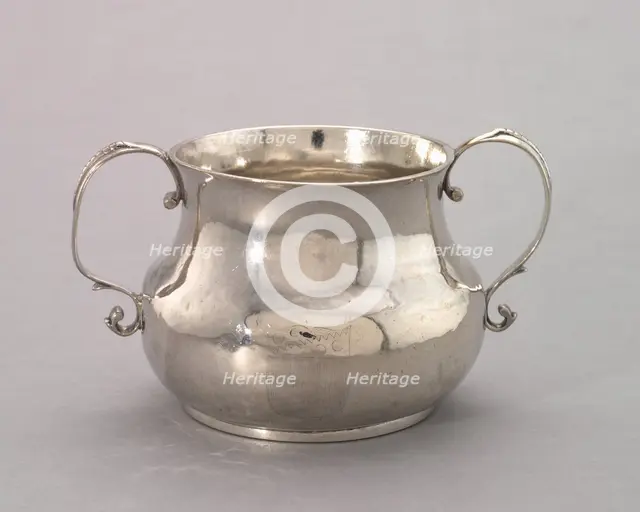 Two-Handled Cup, c. 1720. Creator: George Hanners (American, c. 1696-1740).