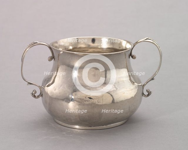 Two-Handled Cup, c. 1720. Creator: George Hanners (American, c. 1696-1740).