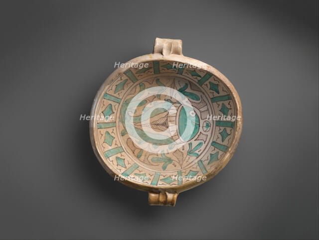 Two-Handled Bowl with Fish, Italian, 1400-1430. Creator: Unknown.