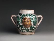 Two-Handled Jar with Lions Heads, Italian, early 15th century. Creator: Unknown