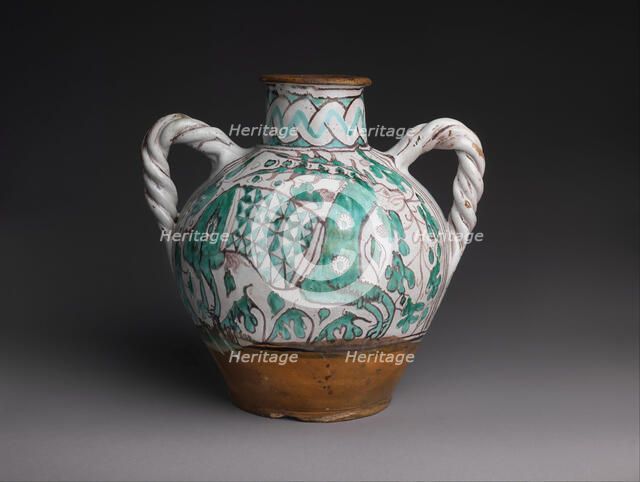 Two-Handled Jar with Stag, Italian, ca. 1350. Creator: Unknown.