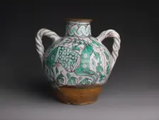Two-Handled Jar with Stag, Italian, ca. 1350. Creator: Unknown