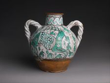 Two-Handled Jar with Stag, Italian, ca. 1350. Creator: Unknown