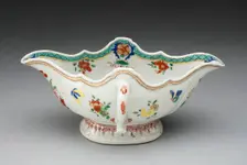 Two-Handled Sauceboat, China, c. 1750. Creator: Jingdezhen Porcelain