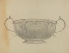 Two Handled Silver Bowl, c. 1936. Creator: Isidore Steinberg