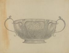 Two Handled Silver Bowl, c. 1936. Creator: Isidore Steinberg
