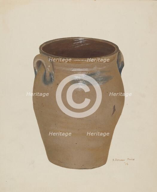 Two Handled Preserve Crock, 1936. Creator: Jerome Hoxie.