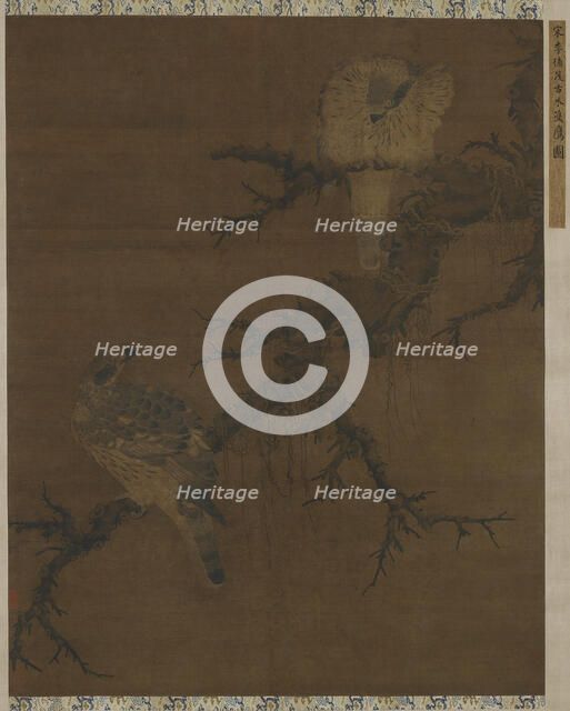 Two Hawks on a Barren Bough, Ming dynasty, 16th century. Creator: Unknown.