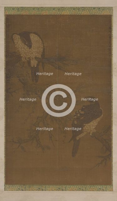 Two Hawks on a Withered Bough, Ming dynasty, 16th century. Creator: Unknown.
