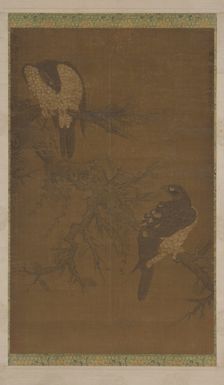 Two Hawks on a Withered Bough, Ming dynasty, 16th century. Creator: Unknown