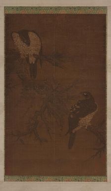 Two Hawks on a Withered Bough, Ming dynasty, 16th century. Creator: Unknown