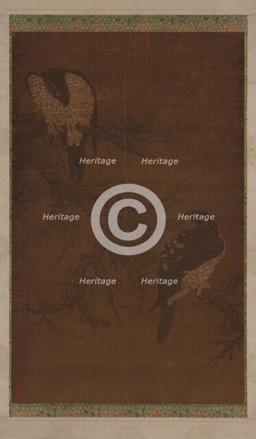 Two Hawks on a Withered Bough, Ming dynasty, 16th century. Creator: Unknown.