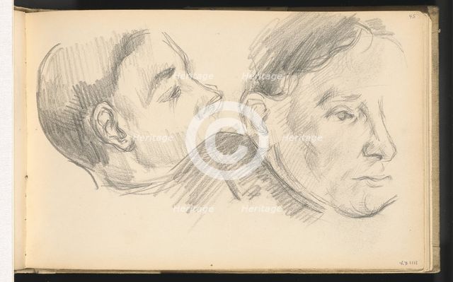 Two Heads, 1890/1896. Creator: Paul Cezanne.