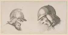 Two Heads of Old Soldiers, after 1641. Creator: Peregrine Lovell