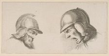 Two Heads of Old Soldiers, after 1641. Creator: Peregrine Lovell