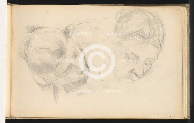 Two Heads of Women, 1890/1894. Creator: Paul Cezanne.