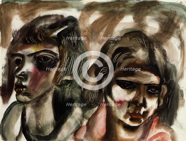 Two heads,  c1935 -1934. Creator: Frances Hodgkins.