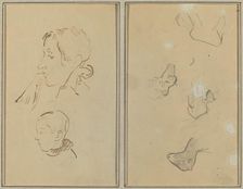 Two Heads; Studies of Sheep [recto], 1884-1888. Creator: Paul Gauguin