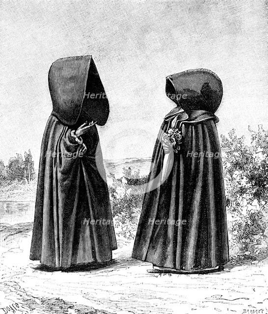 Two hooded women from Faial, Portugal, and San Miguel, Spain, c1900s. Artist: Unknown