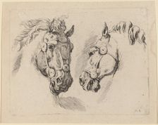 Two Horse Heads, probably 1649. Creator: Stefano della Bella