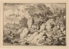 Two Horsemen on a Rocky Path, probably c. 1645/1656. Creator: Allart van Everdingen