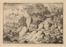 Two Horsemen on a Rocky Path, probably c. 1645/1656. Creator: Allart van Everdingen