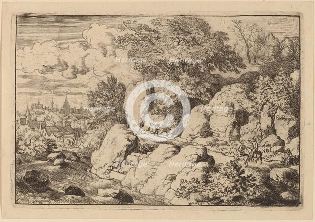 Two Horsemen on a Rocky Path, probably c. 1645/1656. Creator: Allart van Everdingen.