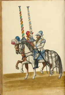 Two Horsemen with Lances, about 1560-1570. Creator: Unknown