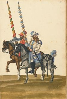 Two Horsemen with Lances, about 1560-1570. Creator: Unknown