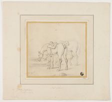 Two Horses Drinking, n.d. Creator: James Seymour