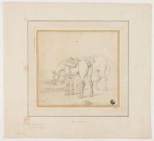 Two Horses Drinking, n.d. Creator: James Seymour