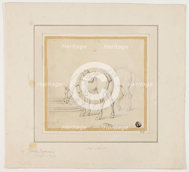 Two Horses Drinking, n.d. Creator: James Seymour.