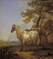 Two Horses in a Landscape, 1635-1683. Creator: Nicolaes Berchem