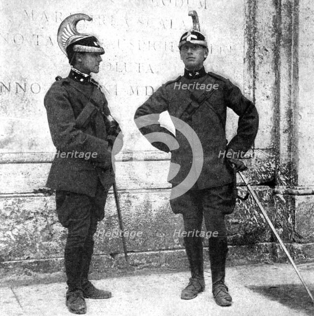 Two Italian dragoons, 1922.Artist: Donald McLeish