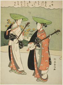 Two Itinerant Musicians, c. 1765/70. Creator: Suzuki Harunobu