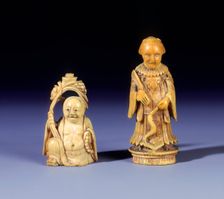 Two ivory figures, early Qing dynasty, China, 1644-1750. Creator: Unknown