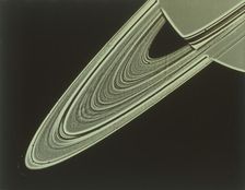 Two-image mosaic of Saturn's Rings, seen from Voyager 1 spacecraft, 1980. Creator: NASA