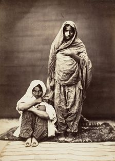 Two Indian Women, One Seated, 1860s. Creator: Unknown