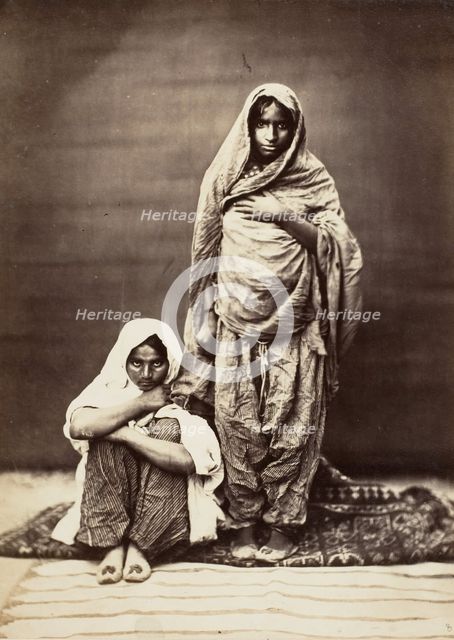 Two Indian Women, One Seated, 1860s. Creator: Unknown.